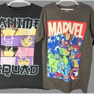 Anime Squad + Marvel Graphic Tee Bundle Youth L 10–12